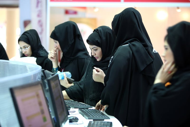 The number of Emiratis working in the private sector has jumped substantially after the Nafis initiative was introduced last year. Pawan Singh / The National