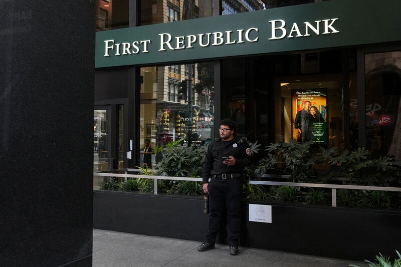 First Republic Bank stock plunged by more than half at one point on Friday amid renewed concern that the FDIC might seize the bank. Reuters
