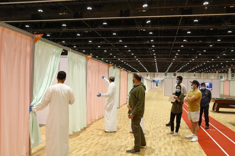 The Exhibition centre has been rapidly transformed into a field hospital