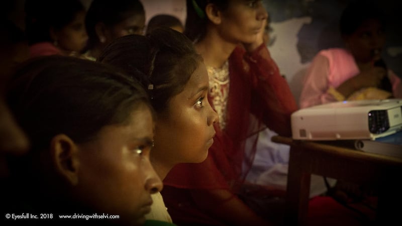 A rapt audience at a screening of 'Driving with Selvi'. Courtesy of Eyesfull.com