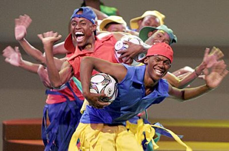 A dancing troupe performs in Johannesburg in November 2008 during the official draw for the Confederations Cup which kicks off tomorrow.
