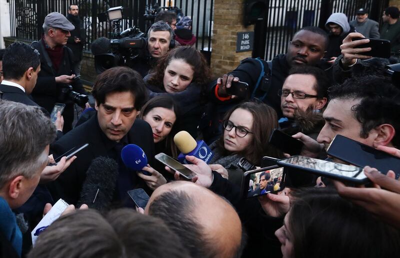 A witness of stabbing in the London Central Mosque addresses the media. Reuters