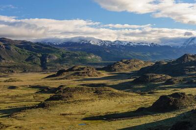 Steppe landscape in Patagonia Park, Valle Chacabuco, Aysen, Chile. Getty Images