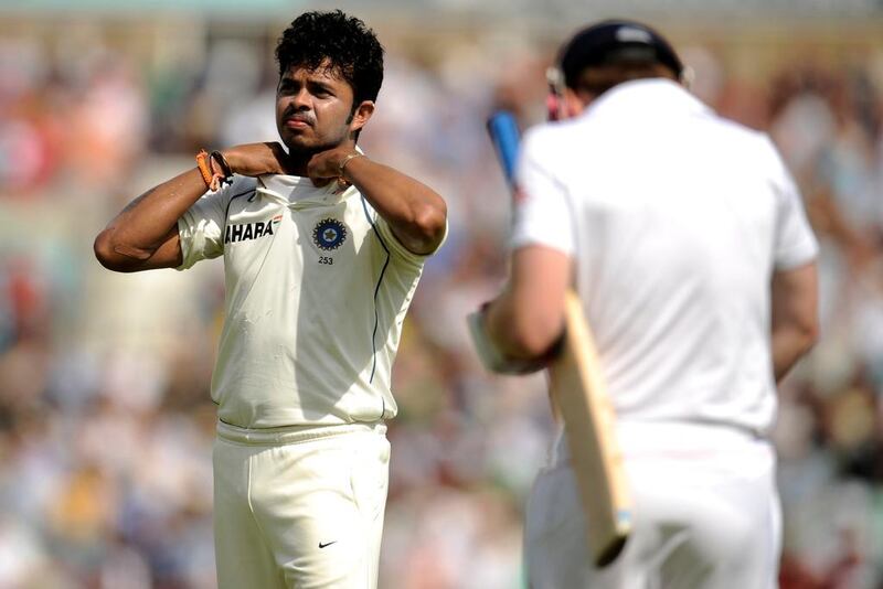 India's Sreesanth during the fourth Test against England at The Oval in London on August 20, 2011. Reuters