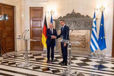 The two leaders held a press conference after talks in Athens. Bloomberg 