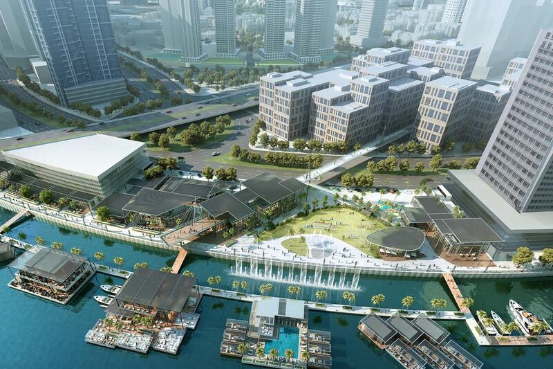 Marasi Business Bay will have five new marinas, up to 150 water homes and more than 100 shops and outlets, as well as a park and a number of floating restaurants. Courtesy Dubai Holding