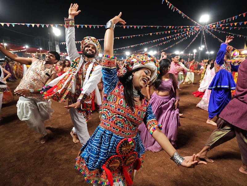 People take part in a 'garba' dance in Bhopal, capital of India's Madhya Pradesh state, last week. AFP