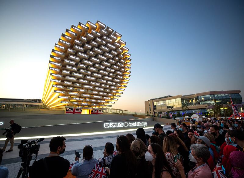 The UK Pavilion at Expo 2020 Dubai. Victor Besa / The National