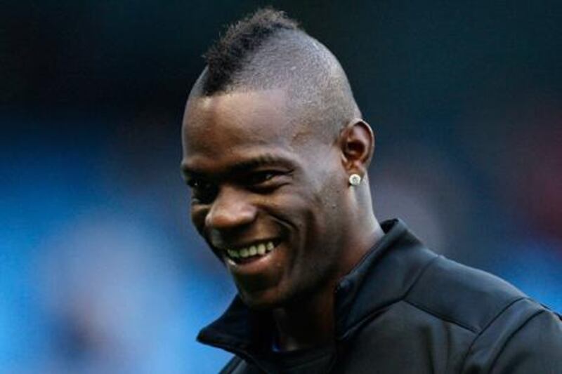 A smiling Mario Balotelli ahead of Manchester City's FA Cup tie against Watford earlier this season.