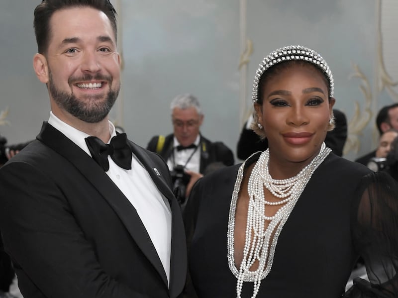 Alexis Ohanian beams as he and wife Serena Williams hit the red carpet. AP