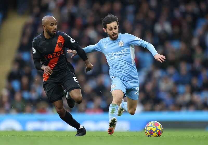 Fabian Delph - 6: Chasing shadows against former club and arguably should have been quicker closing down Rodri before the City man’s stunning strike. Ran himself into ground and was given warm reception from both sets of fans when taken off in second half. Reuters