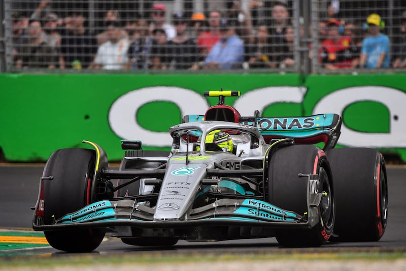 Mercedes driver Lewis Hamilton during the qualifying session. AFP