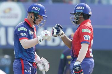 David Warner of Delhi Capitals and Prithvi Shaw of Delhi Capitals during match 19 of the TATA Indian Premier League 2022 (IPL season 15) between the Kolkata Knight Riders and the Delhi Capitals held at the Brabourne Stadium (CCI) in Mumbai on the 10th April 2022

Photo by Ron Gaunt / Sportzpics for IPL