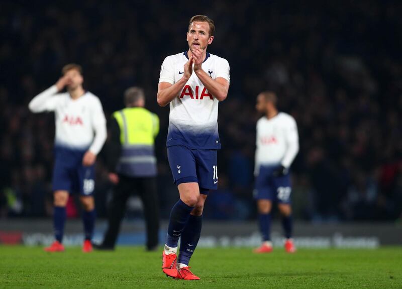 Tottenham Hotspur 3 Arsenal 1, Saturday, 4.30pm UAE time. Tottenham had a setback on Wednesday against Chelsea but they still should have too much, with Harry Kane, pictured, and Son Heung-min in attack, for Arsenal's defence. Getty