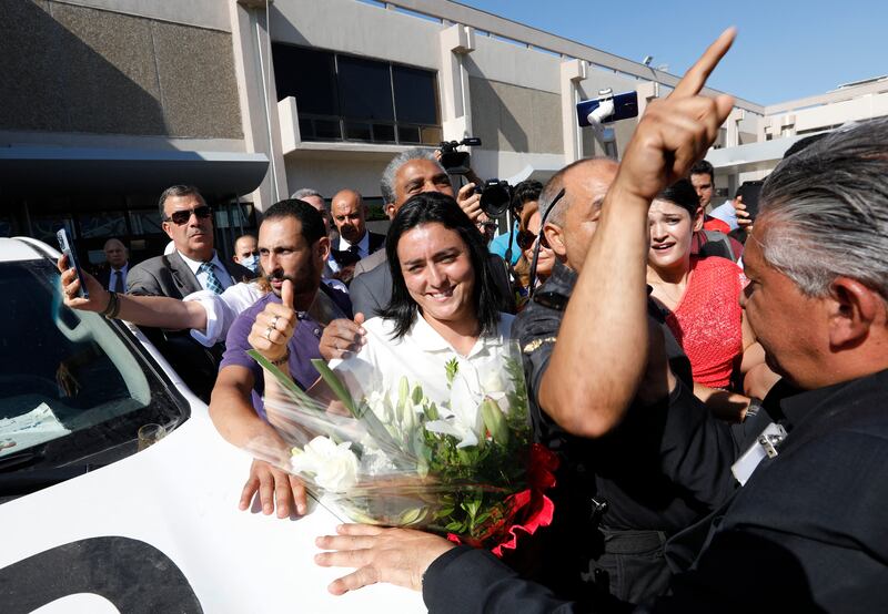 Jabeur with fans outside Carthage International Airport. Reuters