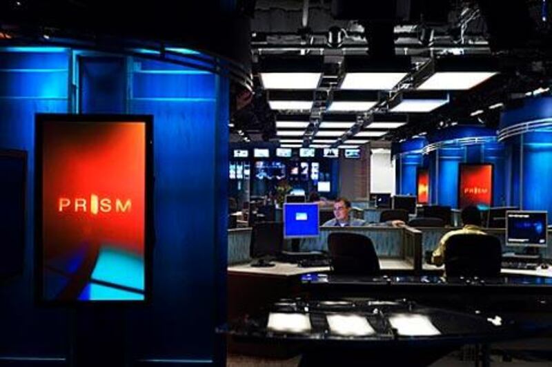 A behind-the-camera look in the CNN studios in Abu Dhabi as it prepared to launch its first show, Prism.