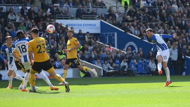 RW: Pascal Gross (Brighton and Hove Albion). Scored two stunners in Brighton’s thrashing of Wolves as the Seagulls kept on course for a place in European competition next season. A special mention to Gross’ teammate Deniz Undav, who also scored two fantastic goals. Getty