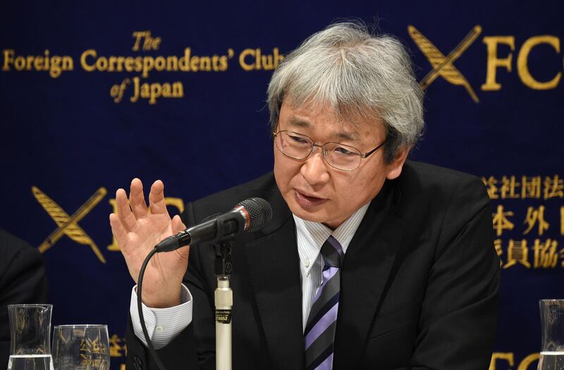 (FILES) In this file photo taken on January 8, 2019 chief lawyer for former Nissan chairman Carlos Ghosn, Motonari Otsuru, speaks during a press conference at the Foreign Correspondents' Club of Japan in Tokyo. Two lawyers defending former Nissan chief Carlos Ghosn on charges of financial misconduct submitted their resignations on February 13, 2019, their law firm said in a statement. There was no immediate explanation as to why the attorneys, who include lead lawyer Motonari Otsuru, were quitting Ghosn's defence team. / AFP / Kazuhiro NOGI
