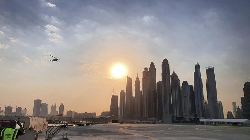 Many Dubai Marina residents caught sight of the two animals "flying by".