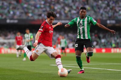 Facundo Pellistri, left, was making his first start for Manchester United. Getty Images