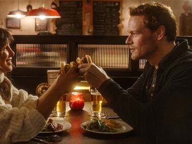 Priyanka Chopra and Sam Heughan star in Love Again. Photo: Sony Pictures Entertainment