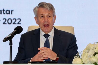 Shell chief executive Ben van Beurden speaks during a signing ceremony at QatarEnergy headquarters in Doha, on October 23. AFP