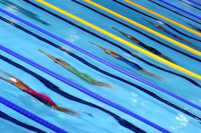 A general view during the heats of the women's 50m butterfly during the swimming on Day seven of the European Championships Glasgow. Clive Rose/Getty Images