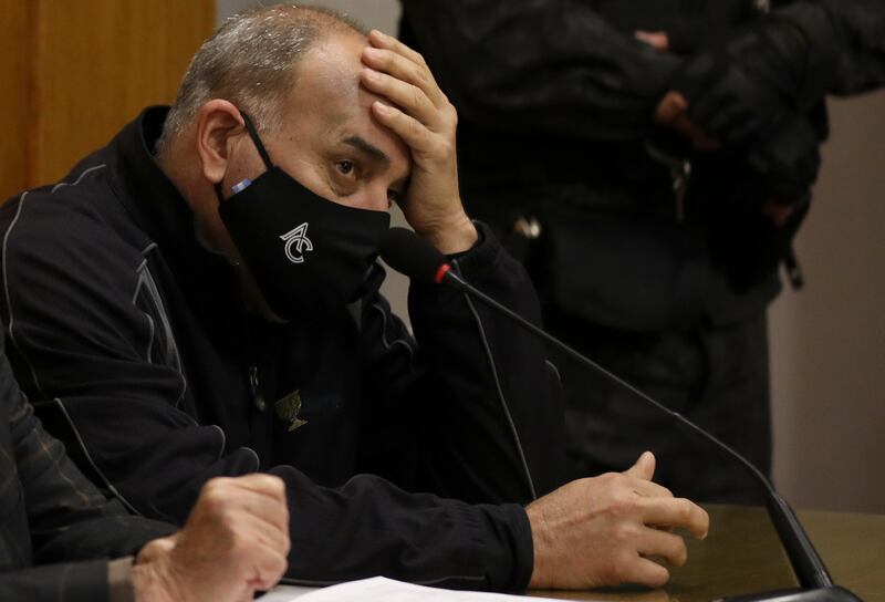 Argentine golfer Angel Cabrera, charged with assaulting three former partners, attends his trial in Cordoba, Argentina. AP