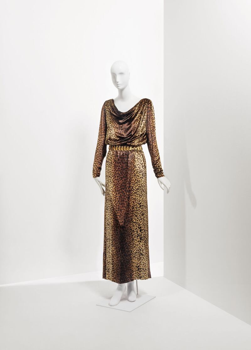 Leopard-print dress in silk and velvet, autumn-winter 1992. Courtesy of Christie's