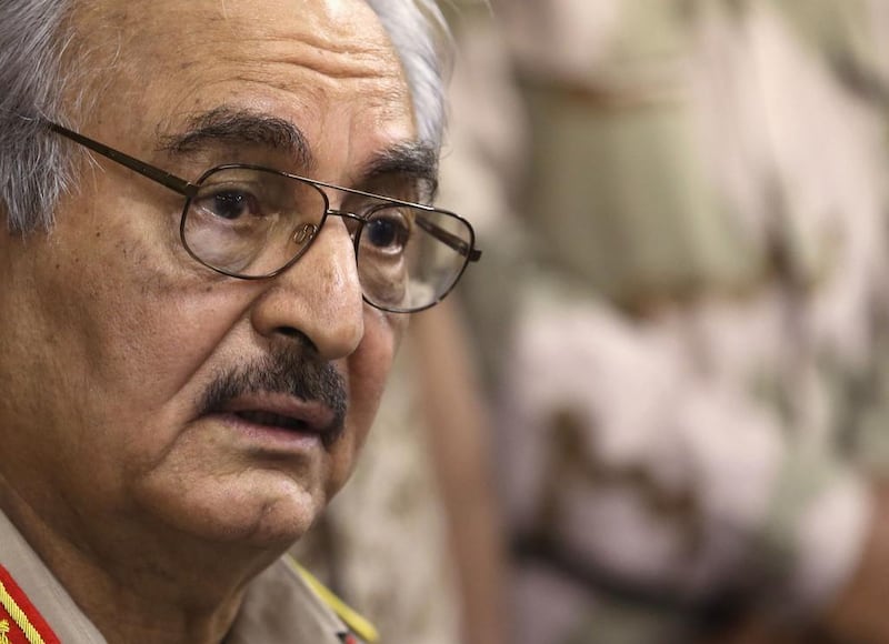 Khalifa Haftar in Abyar, east of Benghazi. (Esam Omran Al-Fetori / Reuters)