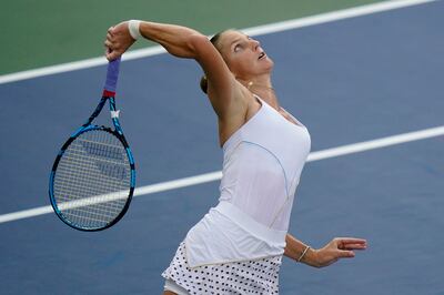 Karolina Pliskova of the Czech Republic serves to Ajla Tomljanovic. AP
