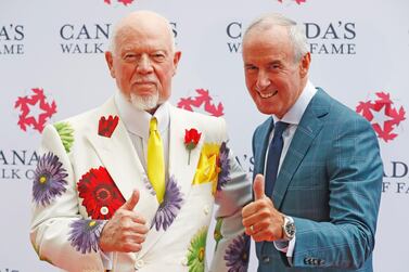 Sports presenter Don Cherry, left, with co-host Ron MacLean. He fronted Coach's Corner on 'Hockey Night in Canada' until his sacking earlier this month. Mark Blinch / Reuters