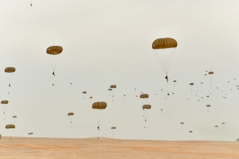 The airborne operations are part of their current Joint Emirates Shield/51 exercise 