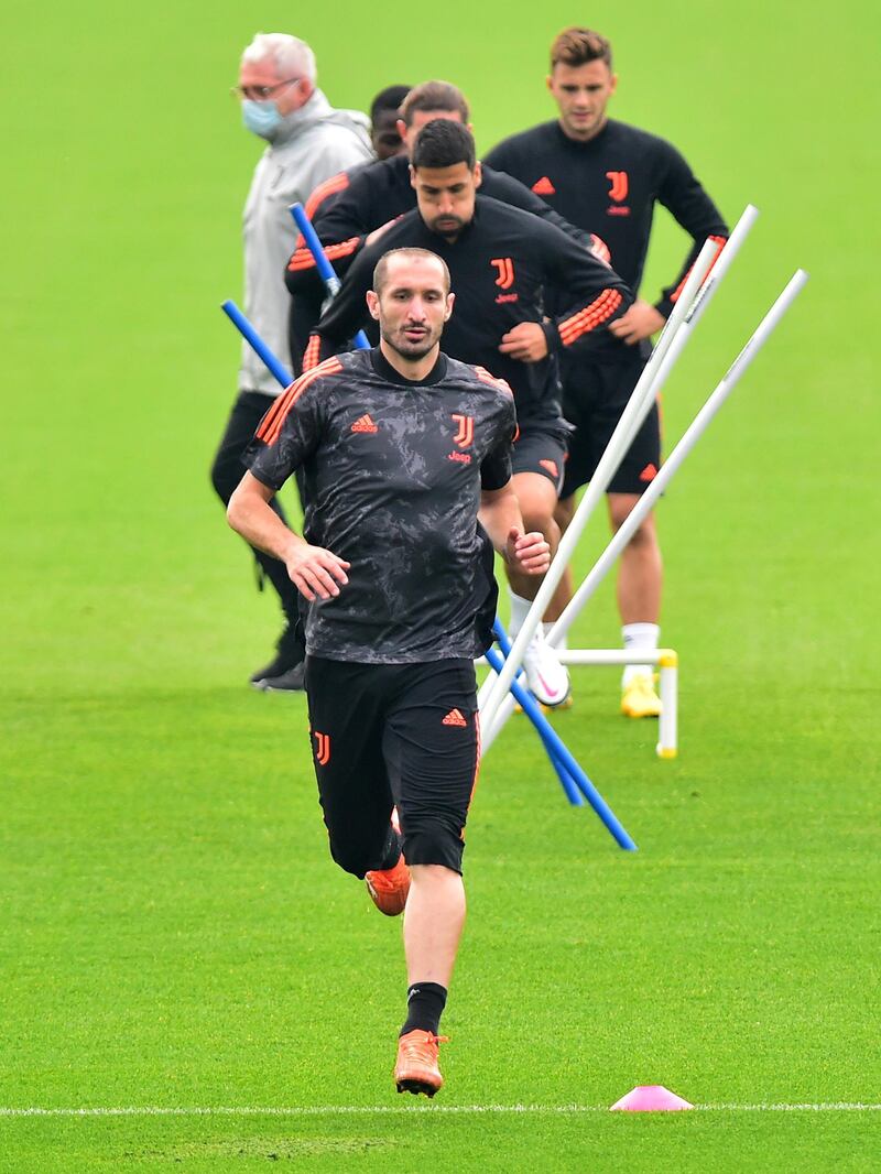 Juventus' Giorgio Chiellini during training. Reuters