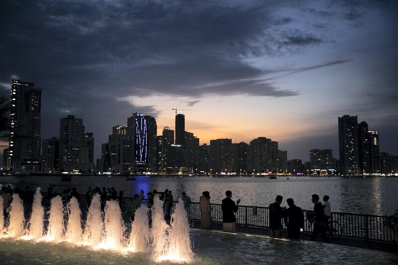 SHARJAH, UNITED ARAB EMIRATES - FEBRUARY, 16 2019.

Sunset and Sharjah's skyline on Khalid's lagoon.

(Photo by Reem Mohammed/The National)

Reporter: 
Section:  NA