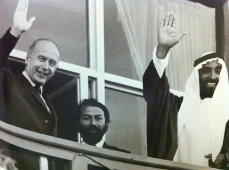 French President Valery Giscard d'Estaing meets Sheikh Zayed during a visit to Abu Dhabi in 1980. Photo: Sheikh Mohamed bin Zayed Twitter