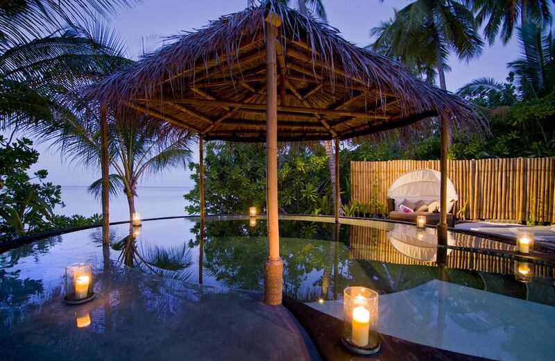 In the One&Only Reethi Rah’s private WatSu pool, during an hour-long session a therapist gently bends and stretches guests. Courtesy One&Only Reethi Rah