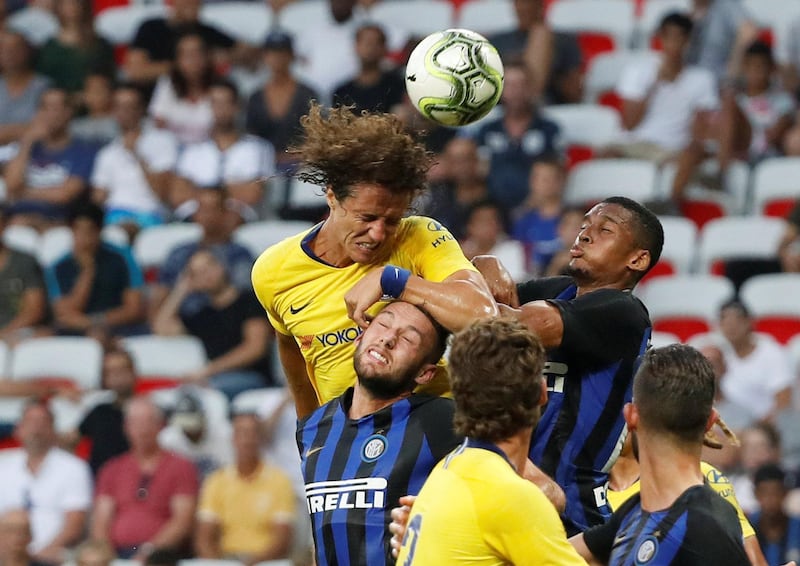 Soccer Football - International Champions Cup - Chelsea v Inter Milan - Allianz Riviera, Nice, France - July 28, 2018   Chelsea's David Luiz in action   REUTERS/Eric Gaillard