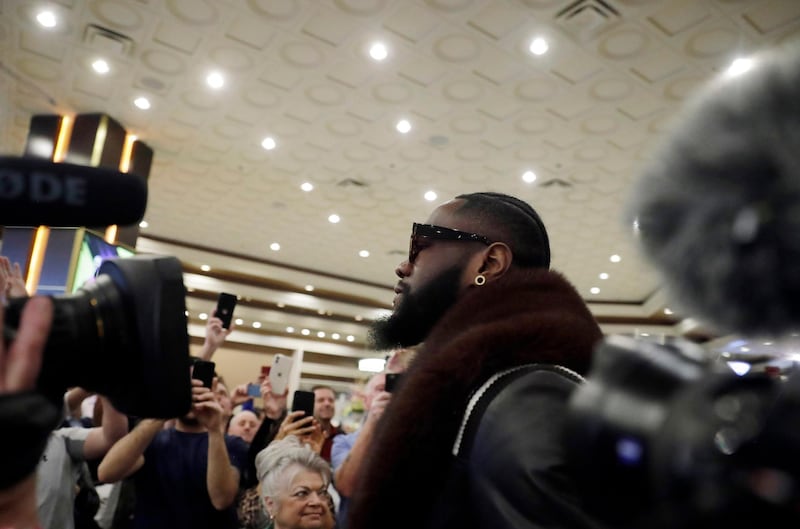 Deontay Wilder arrives at the MGM Grand. AP Photo