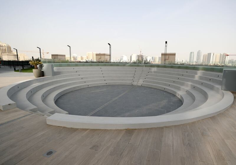 The communal terrace on the fifth floor has an amphitheatre. 