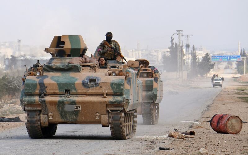 Turkey-backed Syrian opposition fighters in Al Bab in Aleppo. Proxies backed by outside powers are active in different regions of Syria. Photo: AFP