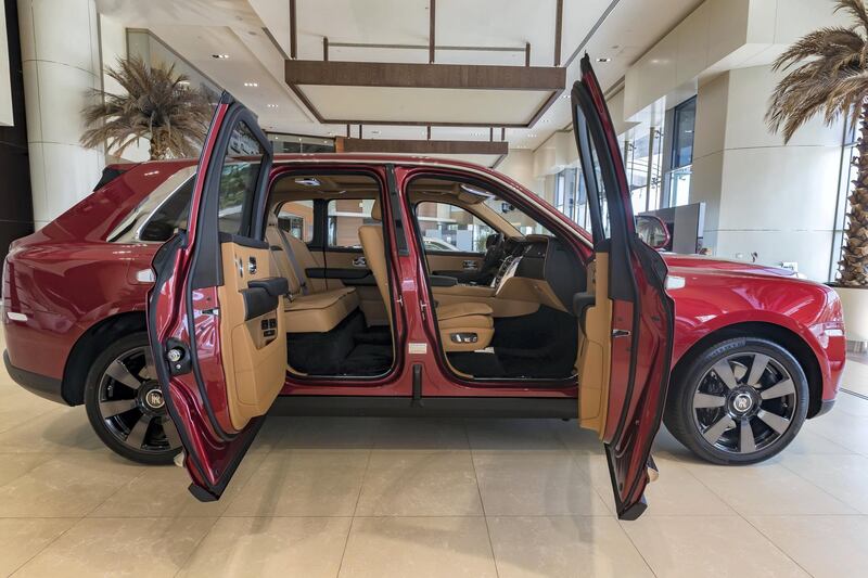 Abu Dhabi, United Arab Emirates - June 3rd, 2018: The new Rolls-Royce Cullinan SUV at Rolls-Royce Abu Dhabi Motors showroom. Sunday, June 3rd, 2018 at Al Maqta, Abu Dhabi. Chris Whiteoak / The National