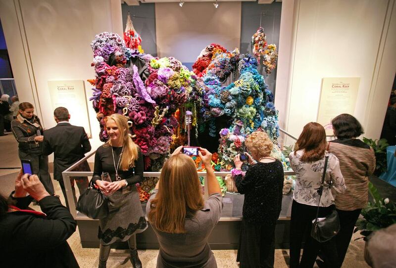 Part of the Crochet Coral Reef Travelling Exhibition on display in Washington in 2010. The exhibits have since travelled to museums and institutions all over the world. Kimihiro Hoshino / AFP