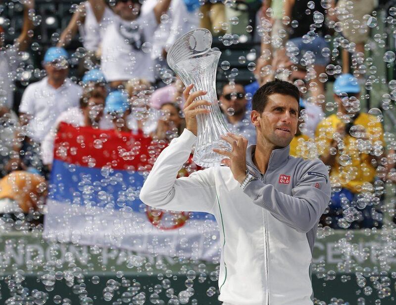 Novak Djokovic has won the last four ATP Masters events, dating back to Shanghai last year. Erik S Lesser / EPA / March 30, 2014   