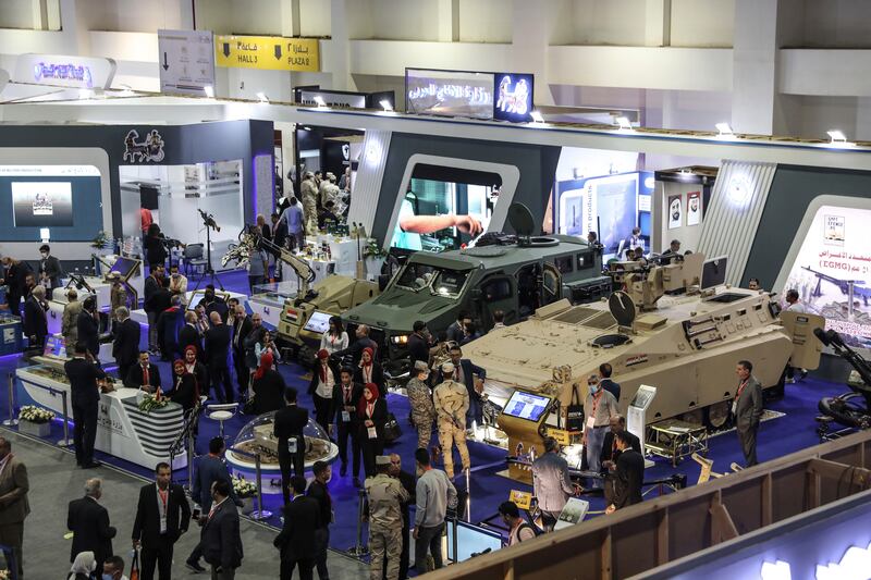 People visit the Egypt Defence Expo in Cairo. AP