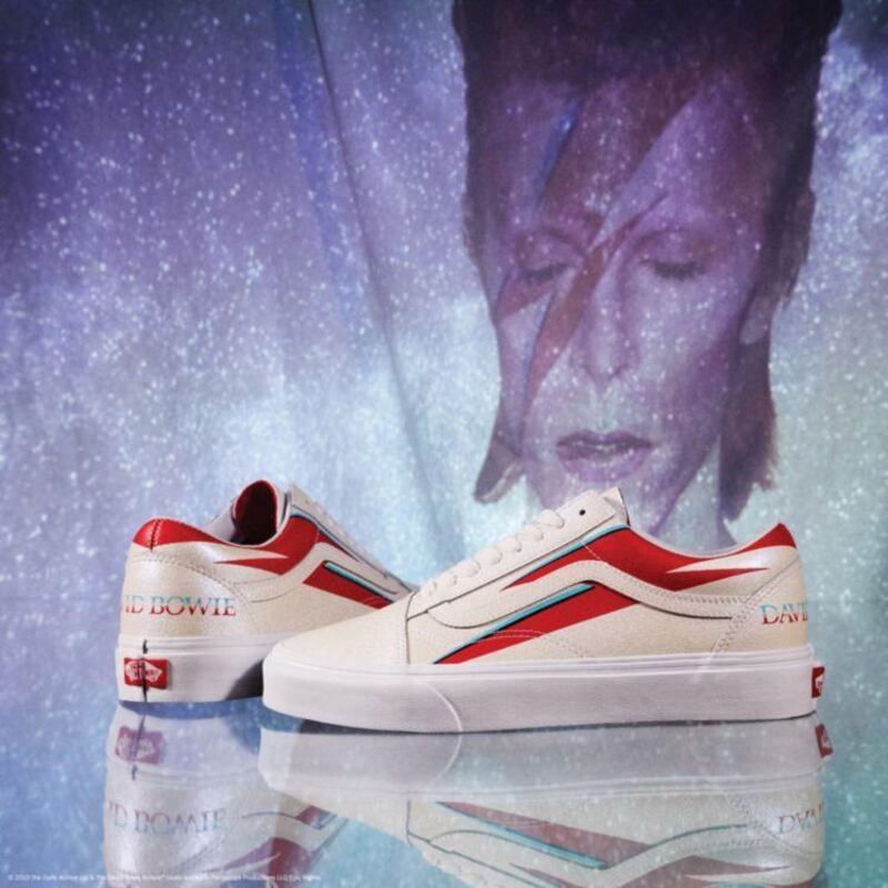 The Vans X David Bowie collection has just landed at select stores. Courtesy VANS