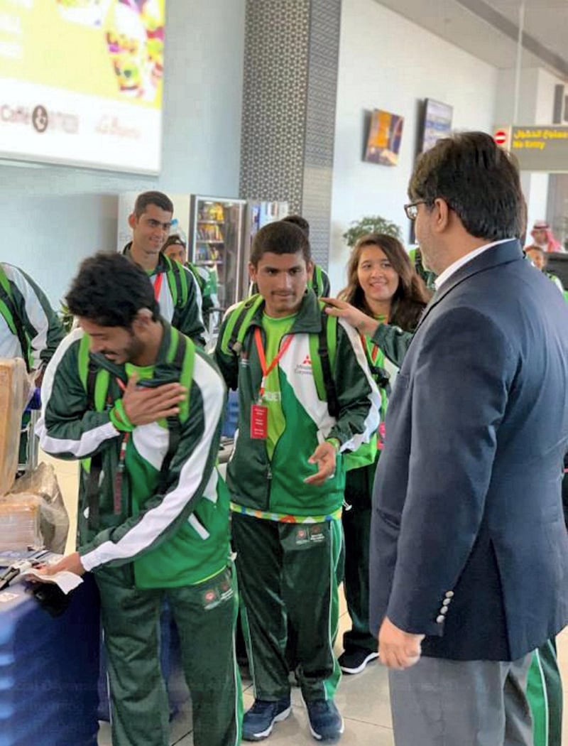 Pakistan delegation arriving at Abu Dhabi Airport for Special Olypics World Games Abu Dhabi 2019. Courtsey : Special Olympics World Games Abu Dhabi 2019 twitter account.