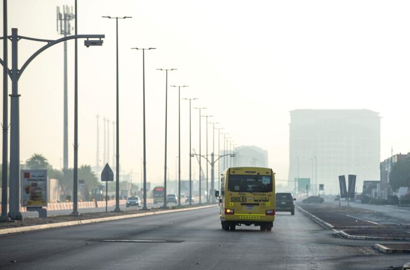 Abu Dhabi, United Arab Emirates, September 27, 2020.  Hazy weather at Khalifa City on a Sunday morning.
Victor Besa/The National
Section:  NA/Weather