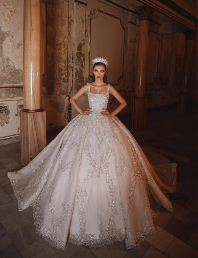 An embellished gown from the Royal Collection at Al Daker. Photo: Al Daker