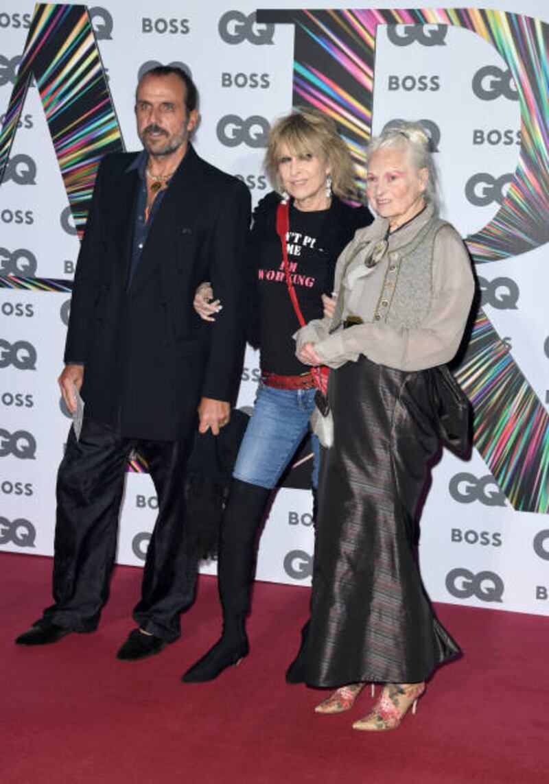 Andreas Kronthaler, Chrissie Hynde and Vivienne Westwood attend the GQ Men of the Year Awards at the Tate Modern on September 1, 2021 in London, England. Getty Images
